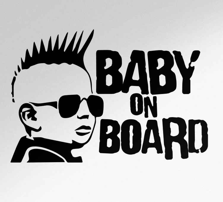 Sticker Bébé à Bord avec lunette de soleil Couleur Exterieur Noir