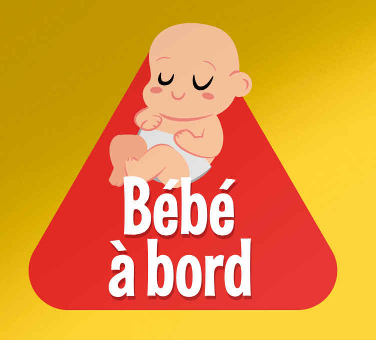 Sticker Bebe A Bord Bebe Heureux En Couche Tenstickers