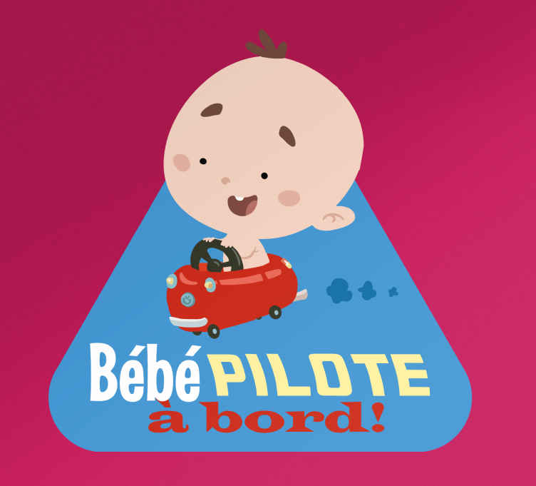 Sticker Bebe A Bord Bebe Drole Conduisant Un Vehicule Tenstickers