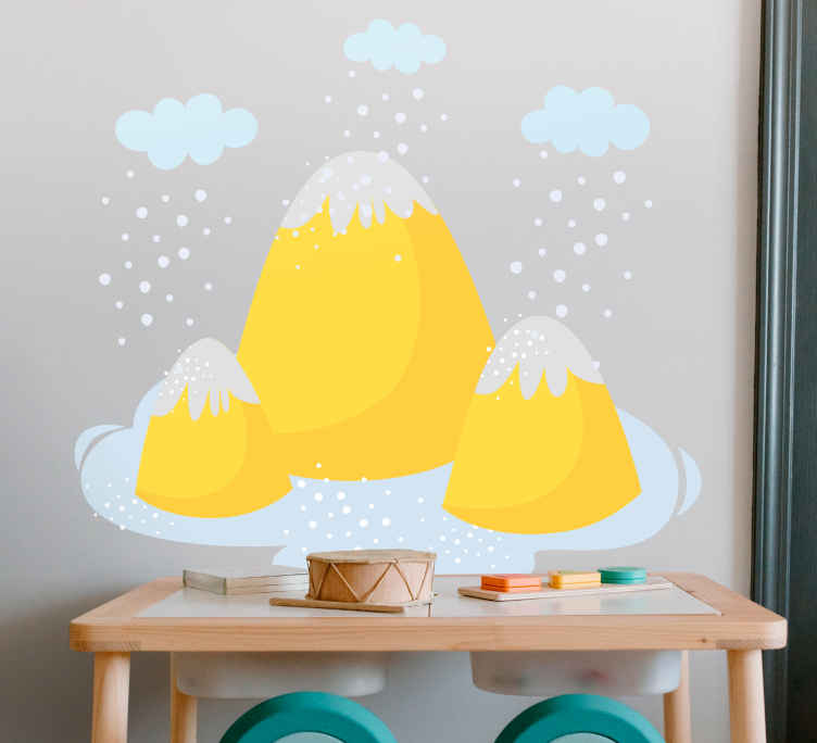 Natuur muursticker gele bergtoppen - TenStickers