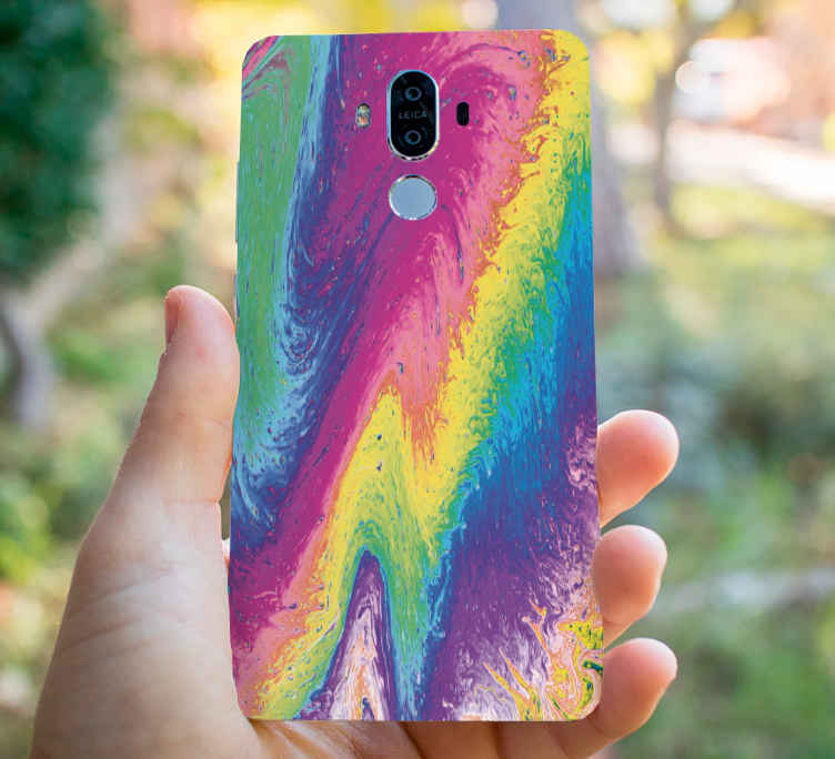 autocolante de arco-íris de mármore huawei - TenStickers