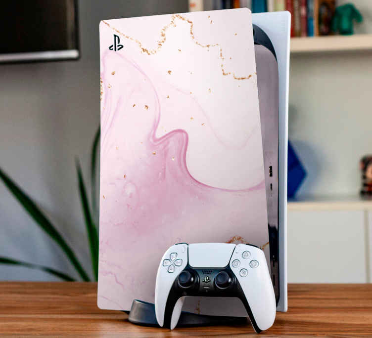 Rose gold marble Playstation 5 sticker - TenStickers
