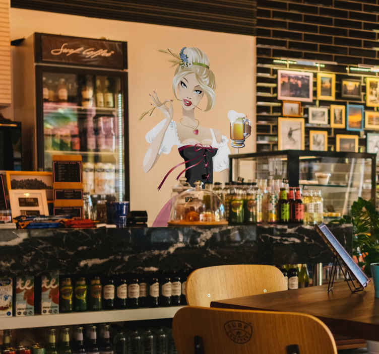 Sticker serveuse blonde Oktober fest