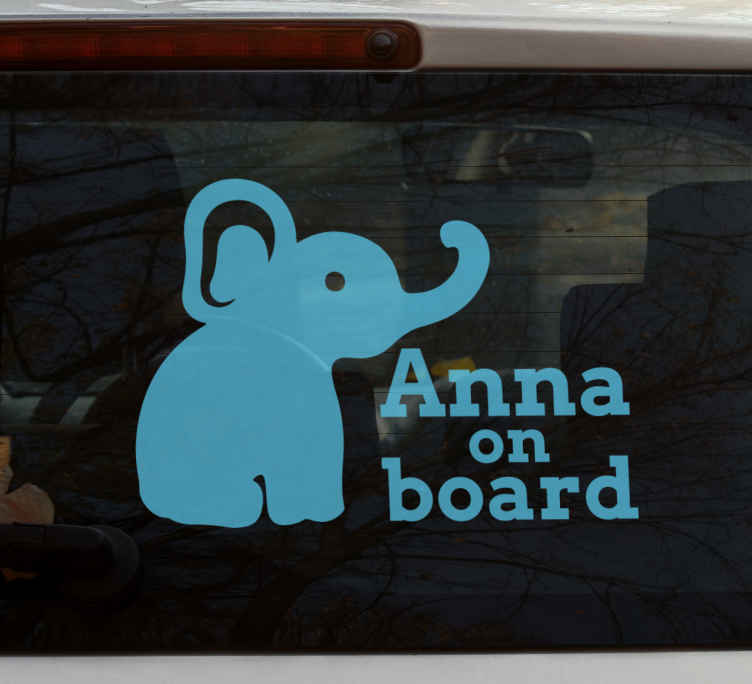 Any Colour! Vinyl Decal Sticker Baby On Board with Elephant Car/Van