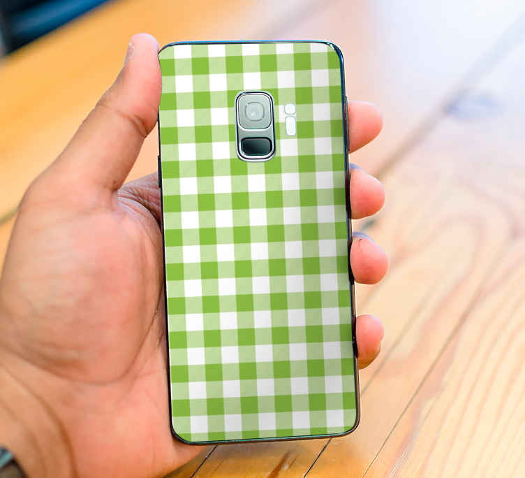 Samsung sticker mit grünem karomuster - TenStickers