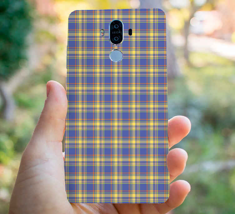 Huawei vinyl dekal med blå rutmönster - Tenstickers
