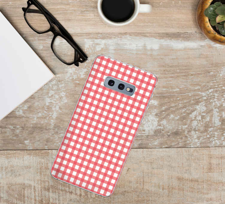 Samsung sticker aus karierter roter stoff - TenStickers