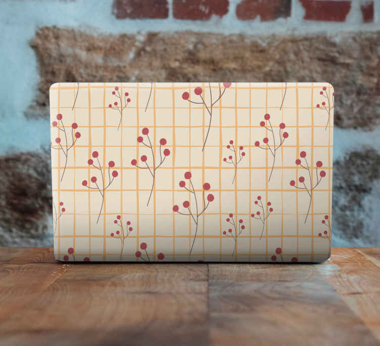 Ellenőrzött minta bogyókkal laptop bőr - TenStickers