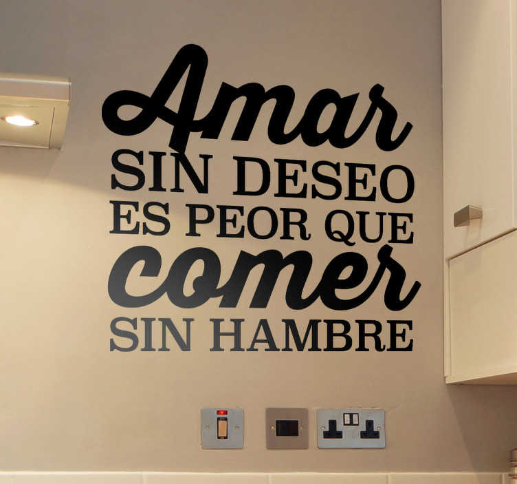 Vinilo decorativo comer sin hambre - vinilos para paredes