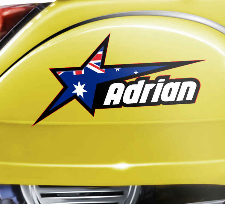 Australia flag and custom name motorbike sticker - TenStickers