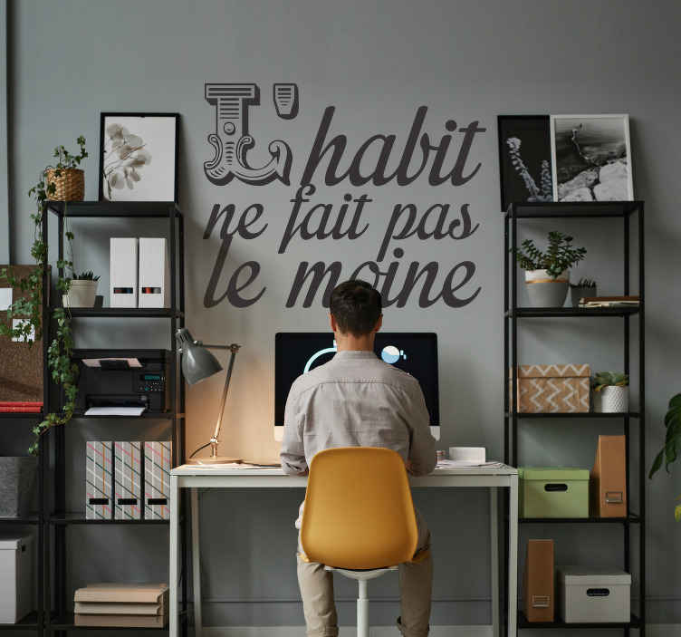 Sticker texte habit moine