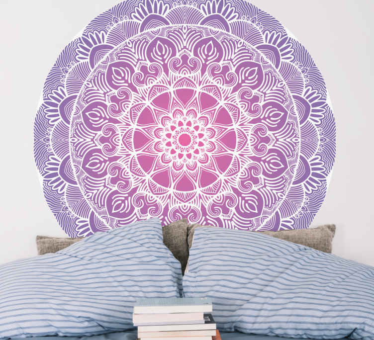 Purple flower of life mandala wallpaper decal - TenStickers