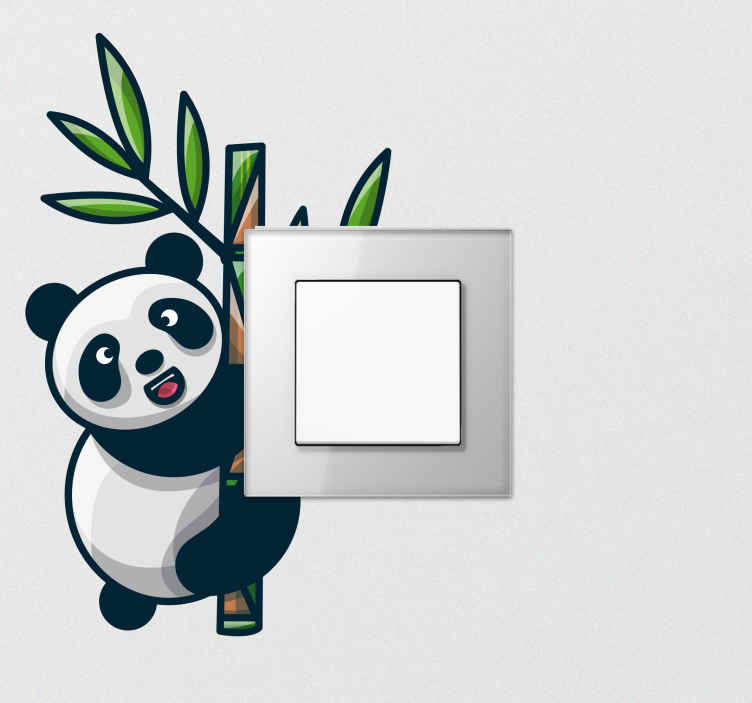 Zábavná nálepka so spínačom osvetlenia pandy - Tenstickers