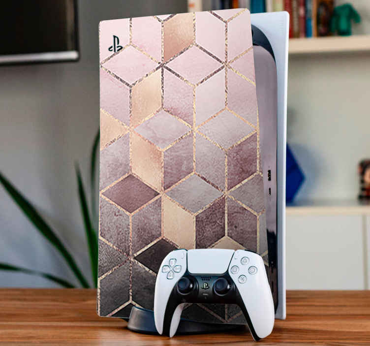 Gold Lines PS4 Pro Skin White Pattern PS4 Slim Decal Black PS5 