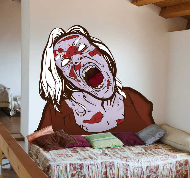 Zombi kadın duvar çıkartması TenStickers Zombi kadın duvar çıkartması TenStickers
