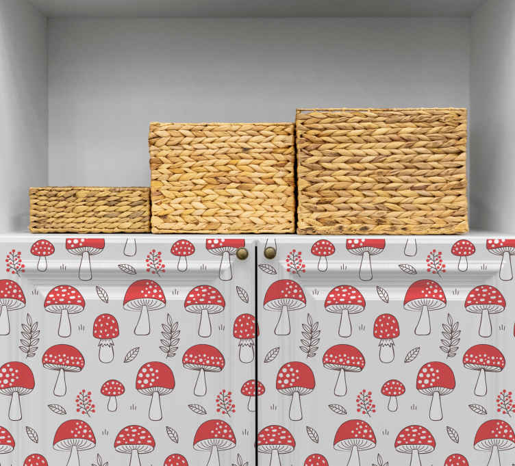 Röd svamp härligt mönster möbel dekal - Tenstickers
