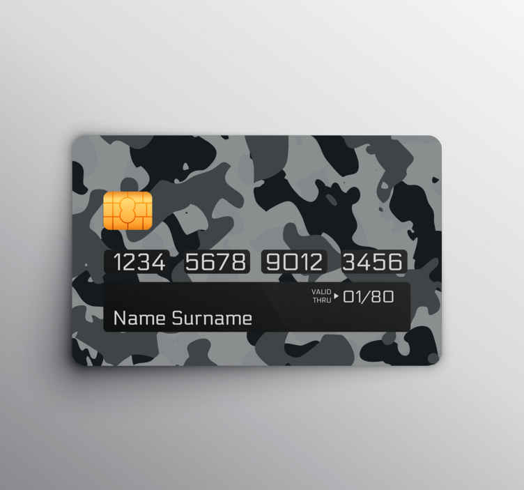 Kreditkarten Sticker Graues camouflage-design - TenStickers