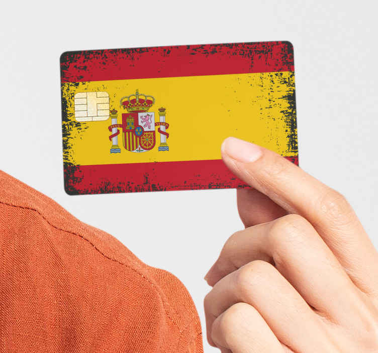 hada Generosidad Accidental Pegatina para tarjeta de crédito Bandera española - TenVinilo