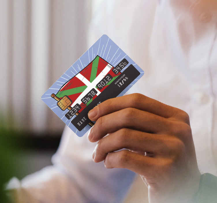 Pegatina para tarjeta de crédito Bandera vasca - en vinilos