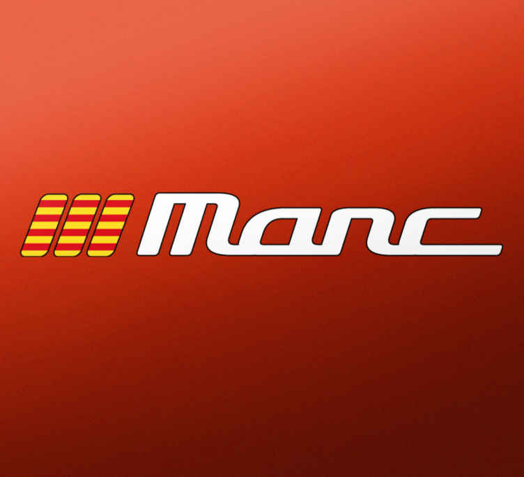 Pegatina para coche personalizada bandera catalana y nombre - TenVinilo
