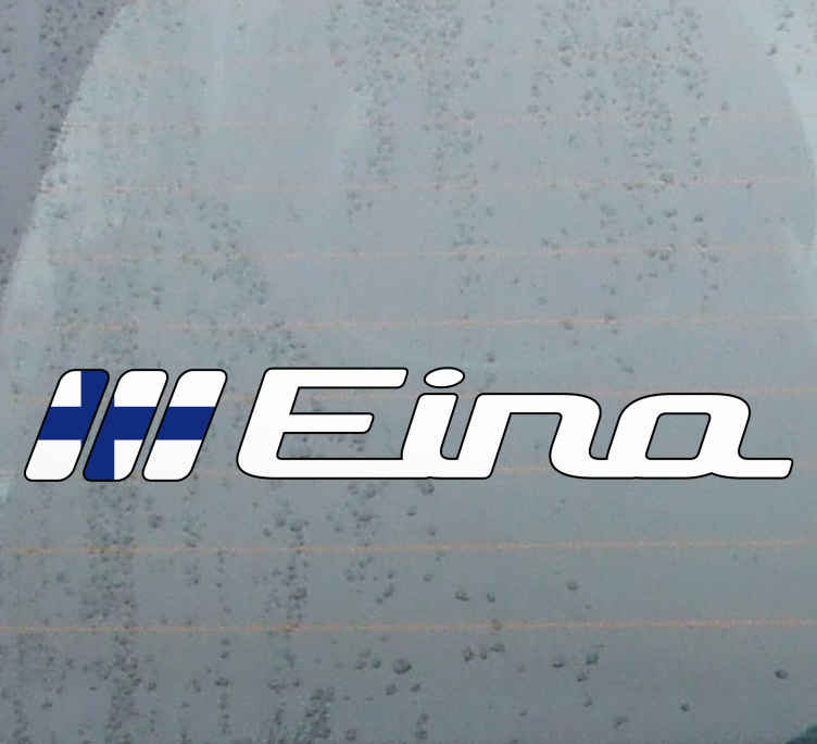 Suomalainen lippu omalla nimellä autotarrat - Tenstickers