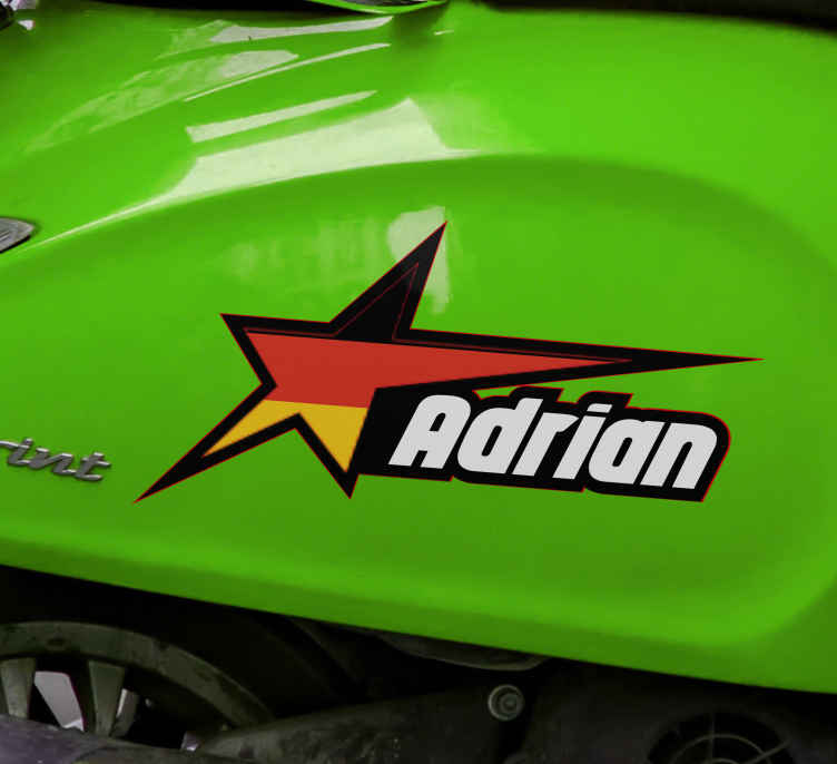 Motorrad Aufkleber Deutschland Flagge mit Namen - TenStickers