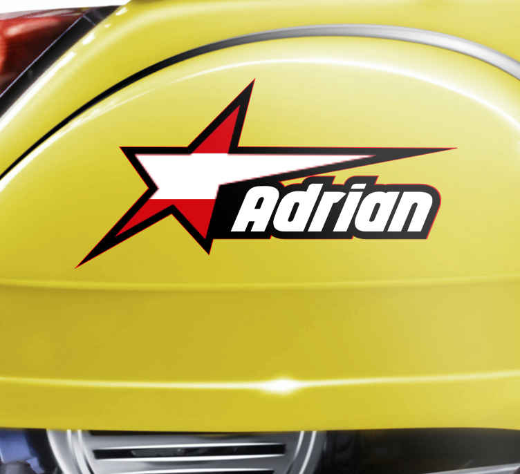 Motorrad Aufkleber österreichische flagge in stern und benutzerde - TenStickers