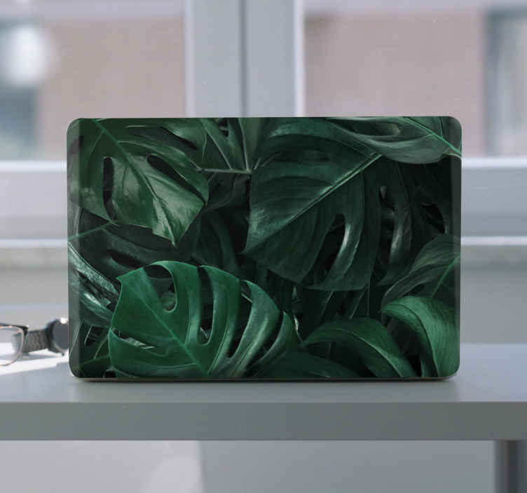 Büyük yeşil monstera dizüstü bilgisayar derileri bırakır - TenStickers