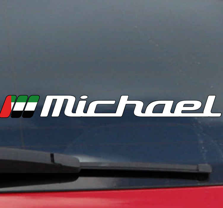 United Arab Emirates flag custom name car decal - TenStickers