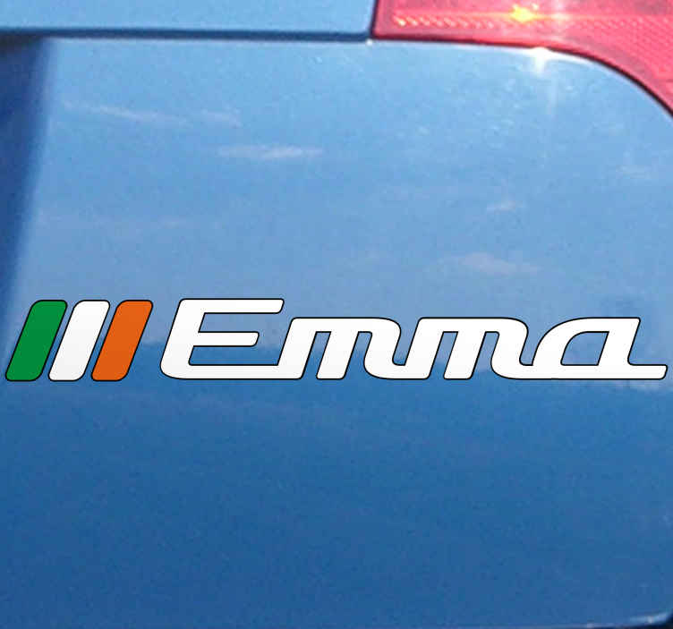 Ireland flag and custom name car sticker - TenStickers