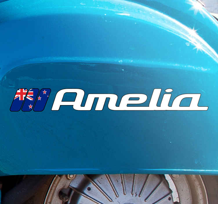 New Zealand flag custom name  motorcycle decal - TenStickers