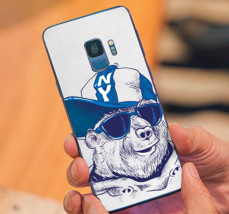 Samsung mobiel stickers Blauwe beer cartoon graffiti kopen? Lees eerst