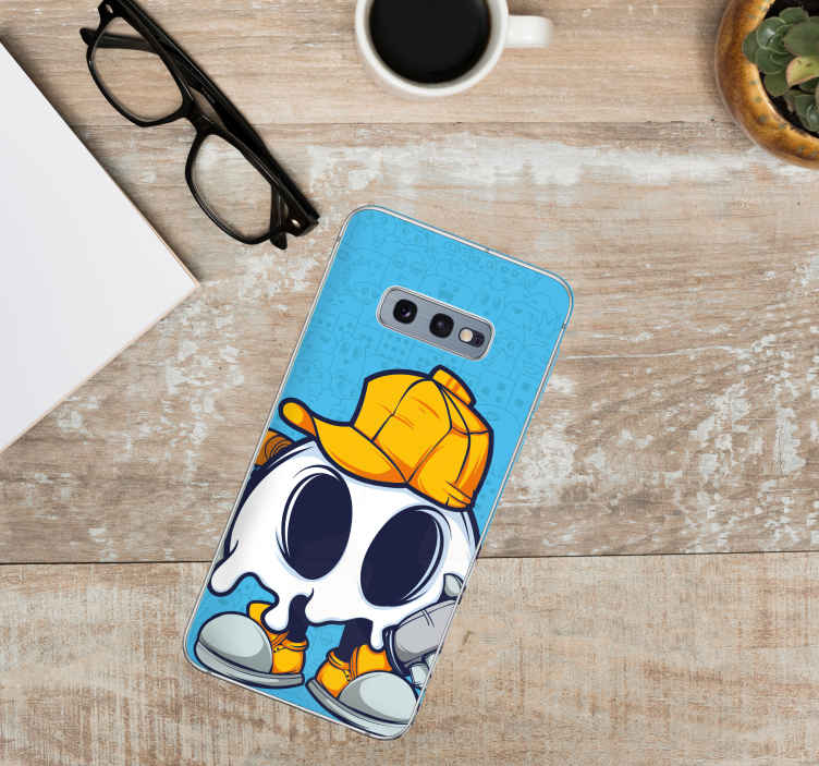 Ghost design with hat Samsung stickers - TenStickers