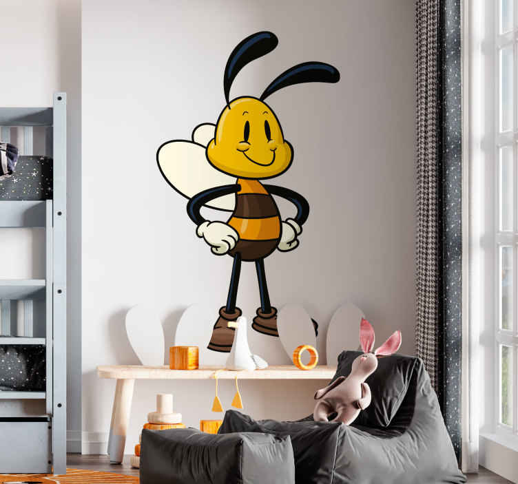 Tenstickers Sticker kinderen honingbij mannetje