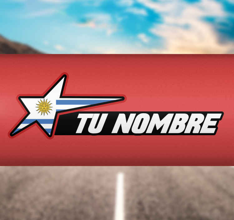 Vinilo bici Bandera de uruguay y nombre personalizado - TenVinilo