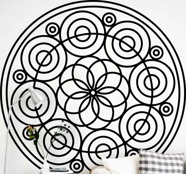Sticker mural salon motif circulaire complexe - TenStickers