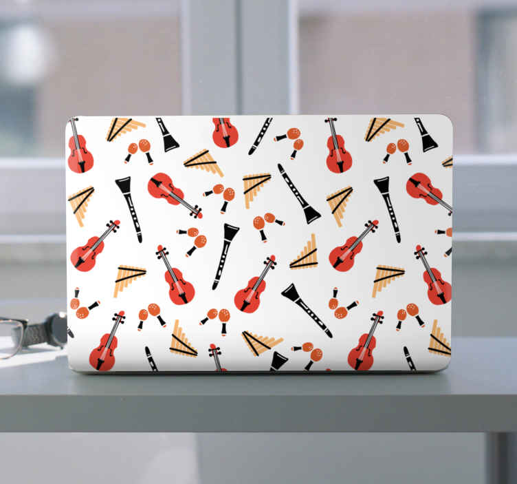 Nálepka na notebook s motívom hudobných nástrojov - Tenstickers