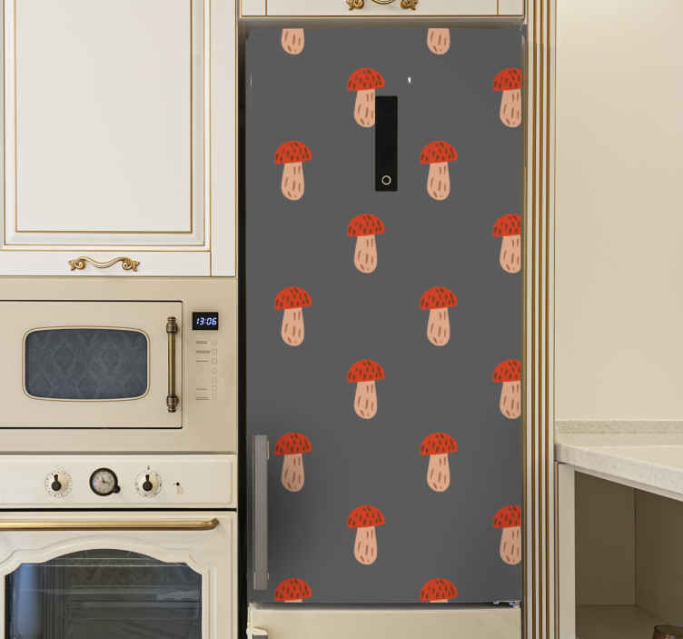 Sticker frigo superposition à motifs de champignons - TenStickers