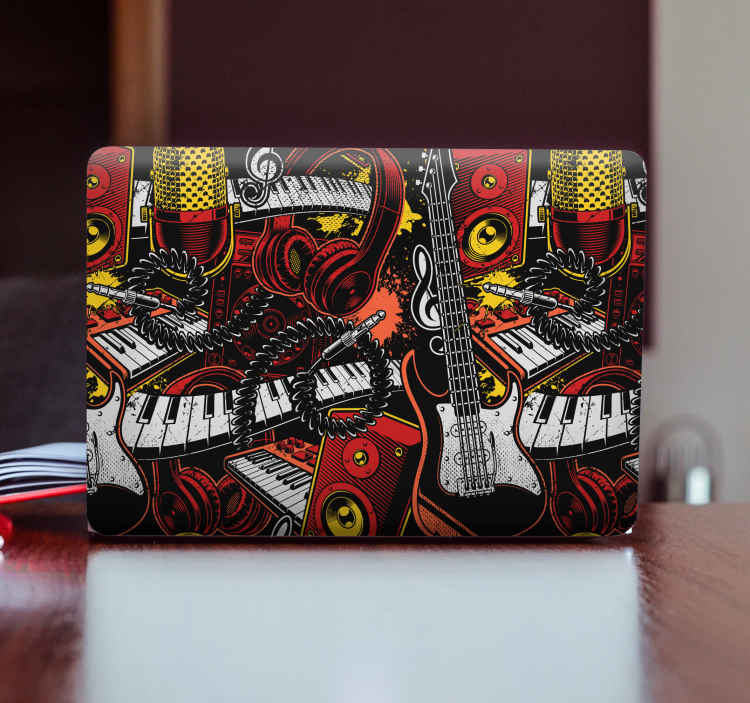 Sticker pour ordinateur composants musicaux vibrants - TenStickers