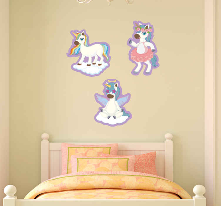 Set of unicorn designs illustration decal - TenStickers