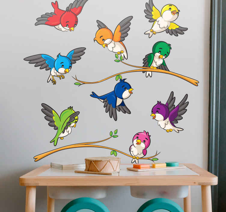 Sticker mural oiseau sur une branche - TenStickers