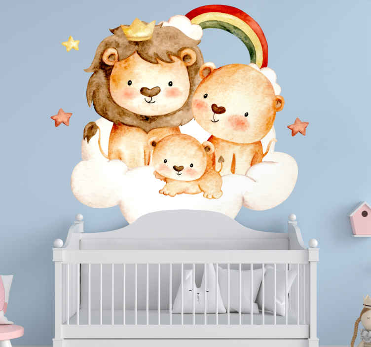 Bebe životinje sa zvijezdama i oblacima naljepnica za životinje - TenStickers