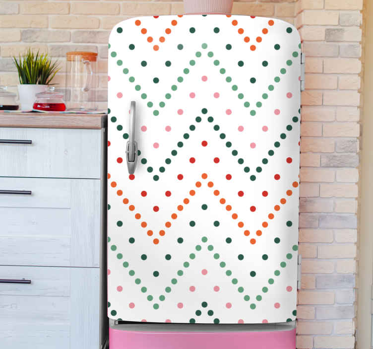 Fridge sticker vibrant chevron pattern - TenStickers