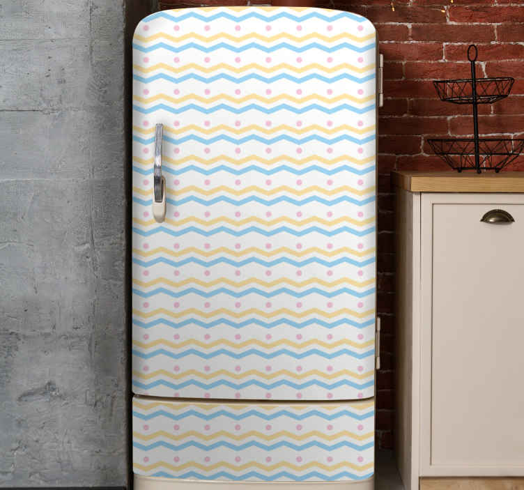 Sticker frigo accents de motifs ondulés - TenStickers