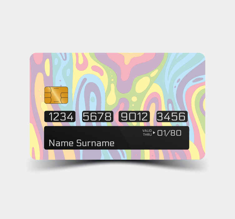 Pegatina para tarjeta de crédito Efecto de lámpara de lava colori