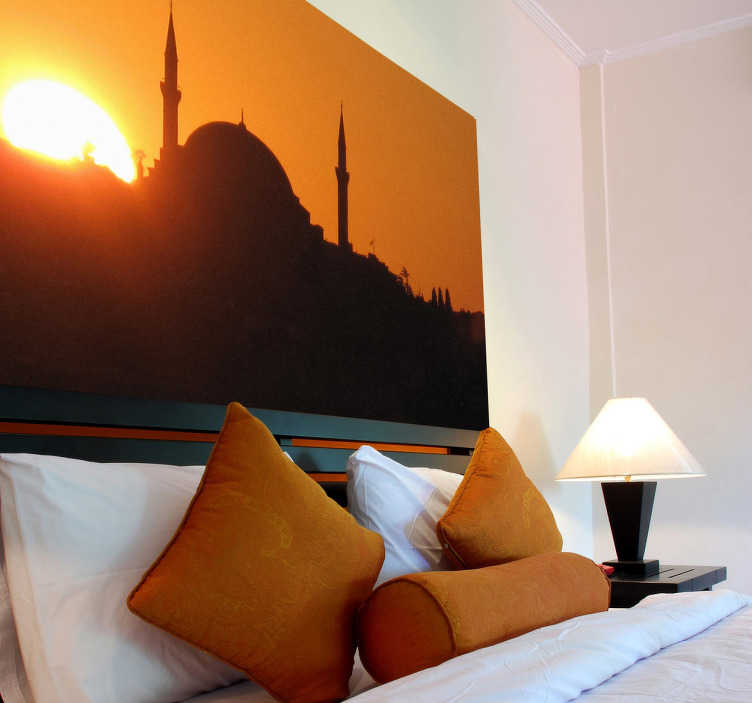 Adesivo località silhouette del tramonto di istanbul - TenStickers