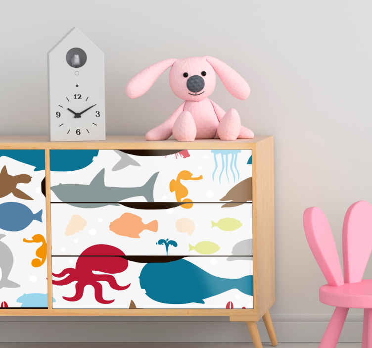 Muursticker vissen levendige oceaanwezens - TenStickers