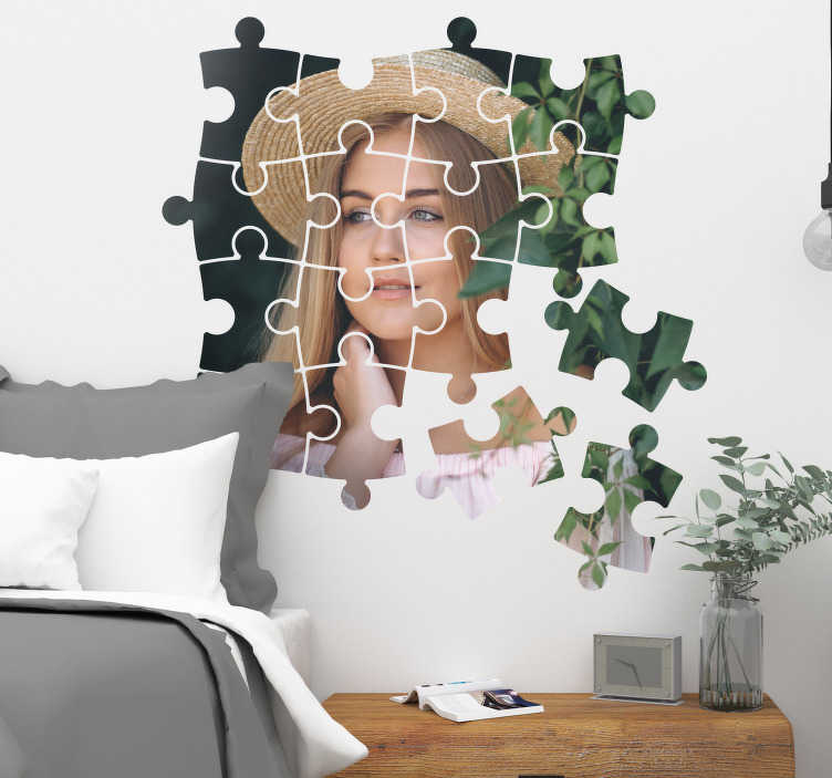 Muurdecoratie sticker puzzel eigen foto