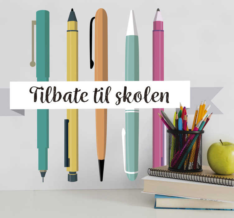 Tilbake til skolen med pennvindu-klistremerke - Tenstickers