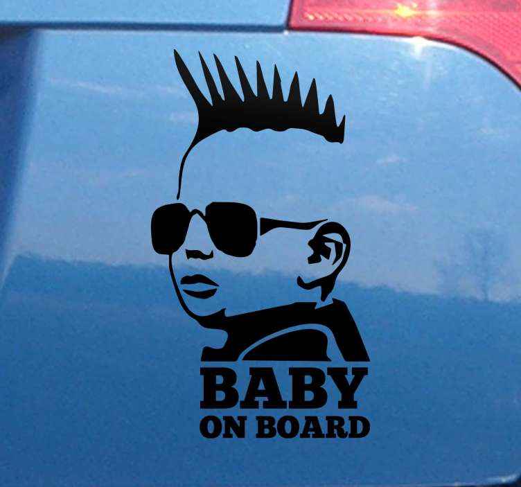 Adesivi Stikers BABY ON BOARD BAMBINO A BORDO MACCHINA CAR BEBE' JDM VW DUB VAG 